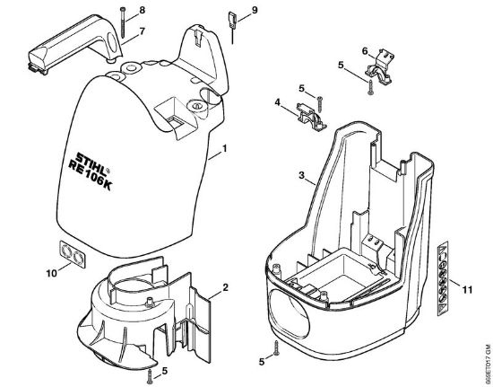 Elektro-Hochdruckreiniger (RE) RE 106 K Abdeckhaube der Marke Stihl