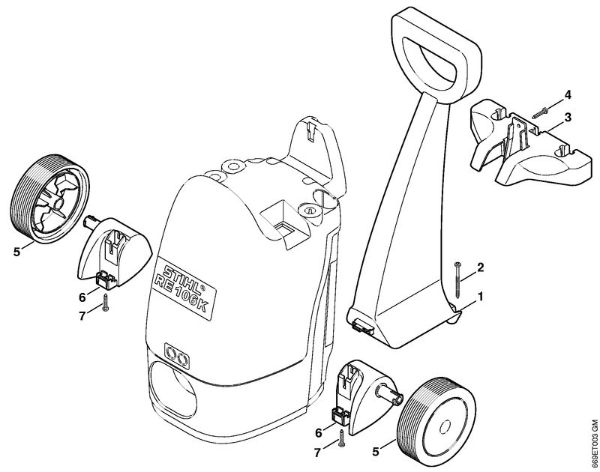 Elektro-Hochdruckreiniger (RE) RE 106 K Transportwagen der Marke Stihl