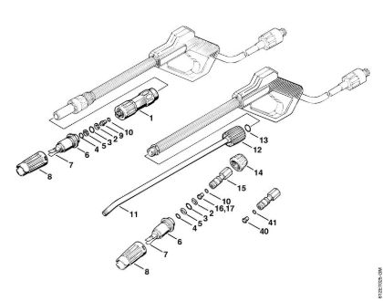 Elektro-Hochdruckreiniger (RE) RE 110 K Pistole, Strahlrohr der Marke Stihl