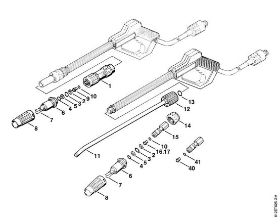 Elektro-Hochdruckreiniger (RE) RE 110 K Pistole, Strahlrohr der Marke Stihl
