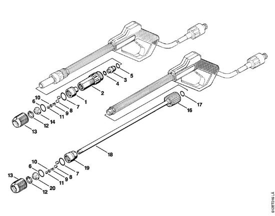 Elektro-Hochdruckreiniger (RE) RE 110 K Spritzkopf, Strahlrohr (24.92), (13.91) der Marke Stihl