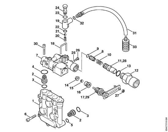 Elektro-Hochdruckreiniger (RE) RE 115 K Ventilblock, Regelsicherheitsblock der Marke Stihl