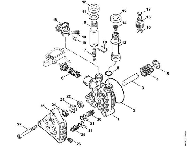 Elektro-Hochdruckreiniger (RE) RE 117 Pumpe, Ventilblock der Marke Stihl
