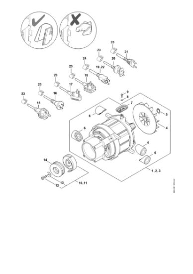 Bild von Elektromotor, Anschlussleitung RE 130 PLUS