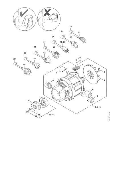 Bild von Elektromotor, Anschlussleitung RE 130 PLUS