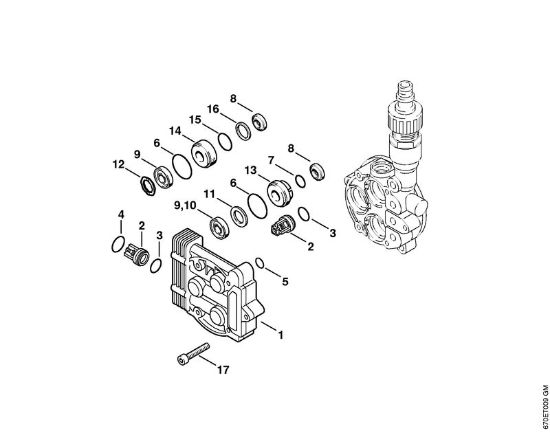 Elektro-Hochdruckreiniger (RE) RE 141 K PLUS Ventilblock der Marke Stihl