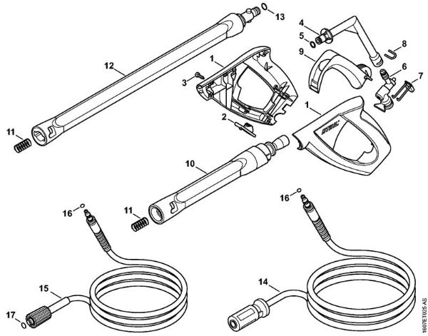 Elektro-Hochdruckreiniger (RE) RE 143 Pistole, Strahlrohr der Marke Stihl
