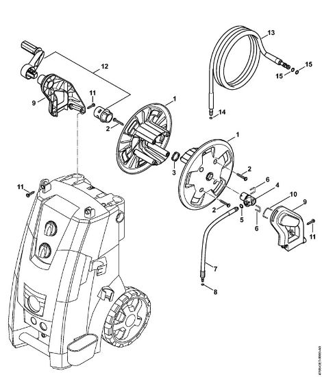 Elektro-Hochdruckreiniger (RE) RE 143 PLUS Schlauchtrommel der Marke Stihl