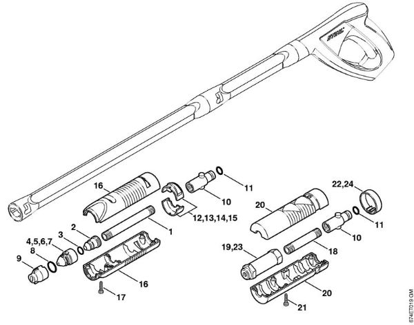 Elektro-Hochdruckreiniger (RE) RE 143 PLUS Spritzkopf, Rotordüse der Marke Stihl