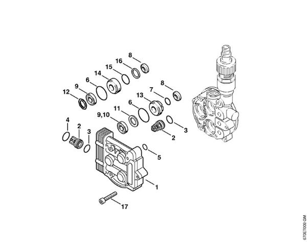 Elektro-Hochdruckreiniger (RE) RE 161 K PLUS Ventilblock der Marke Stihl