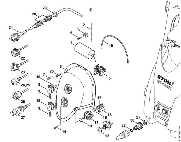 Elektro-Hochdruckreiniger (RE) RE 162 PLUS Schaltkasten der Marke Stihl