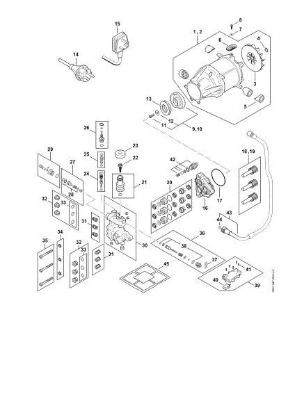 Bild von Elektromotor, Anschlussleitung, Ventilblock, Pumpe RE 170 PLUS RE 170 PLUS
