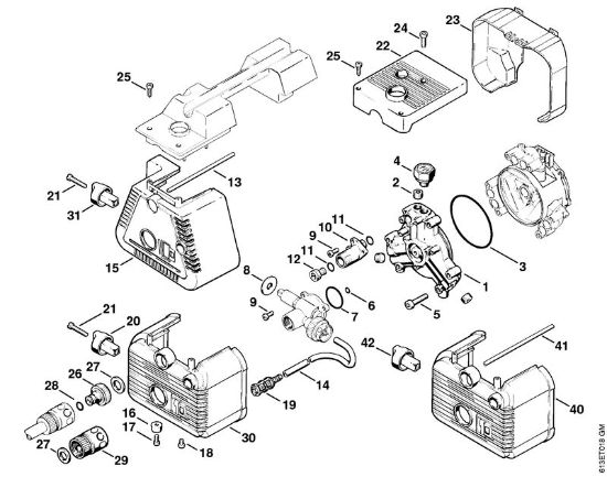 Elektro-Hochdruckreiniger (RE) RE 220 K Pumpendeckel der Marke Stihl