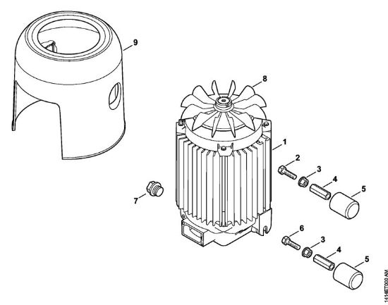 Elektro-Hochdruckreiniger (RE) RE 230 Elektromotor, Lüftergehäuse der Marke Stihl
