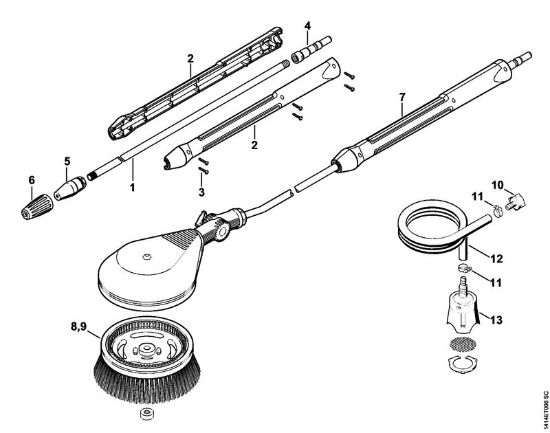 Elektro-Hochdruckreiniger (RE) RE 230 Rotordüse, rotierende Waschbürste, Saugschlauch der Marke Stihl