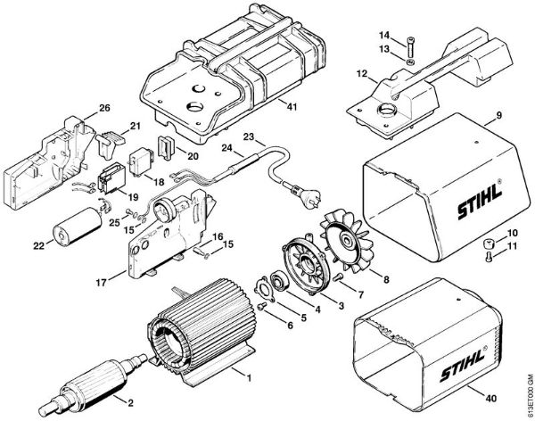 Elektro-Hochdruckreiniger (RE) RE 240 K Elektromotor RE 220 K, 240 K, FuÃŸschalter RE 240 K AUS der Marke Stihl