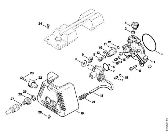 Elektro-Hochdruckreiniger (RE) RE 250 K Pumpendeckel der Marke Stihl