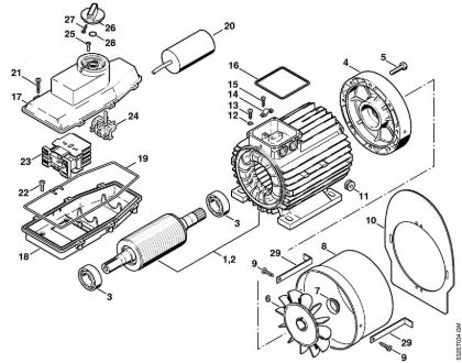 Elektro-Hochdruckreiniger (RE) RE 270 K Elektromotor, Schaltergehäuse der Marke Stihl