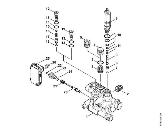 Elektro-Hochdruckreiniger (RE) RE 271 Ventilblock, Steuerkolben der Marke Stihl