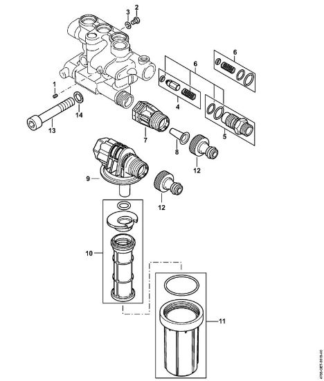 Elektro-Hochdruckreiniger (RE) RE 282 PLUS Ventilblock, Wasseranschluss RE 272 PLUS, RE 282 PLUS der Marke Stihl