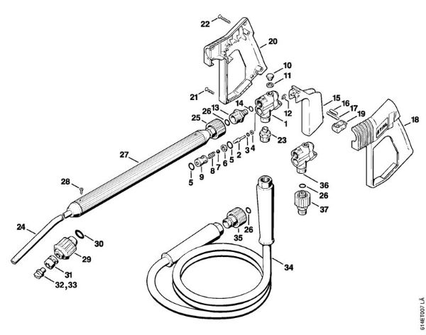 Elektro-Hochdruckreiniger (RE) RE 300 K Pistole, Strahlrohr der Marke Stihl