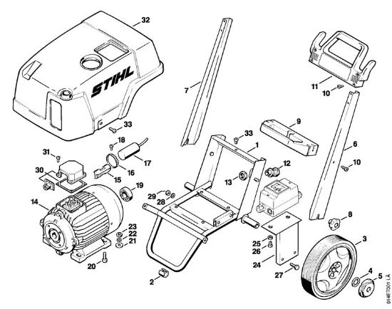 Elektro-Hochdruckreiniger (RE) RE 330 K Elektromotor, Fahrwagen der Marke Stihl