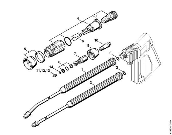 Elektro-Hochdruckreiniger (RE) RE 340 K Strahlrohr, Spritzkopf Vario SP 300 der Marke Stihl