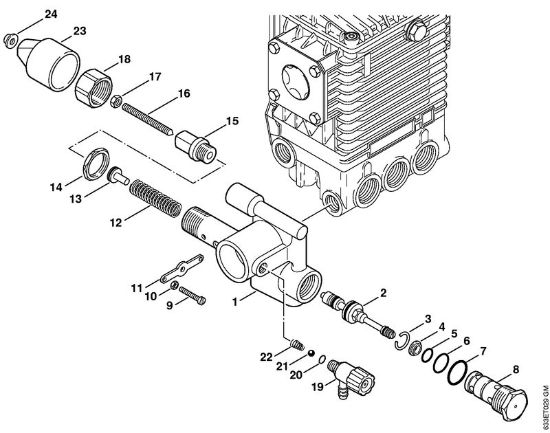 Elektro-Hochdruckreiniger (RE) RE 360 K Regelsicherheitsblock der Marke Stihl