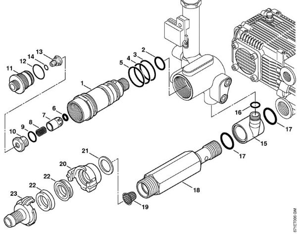 Elektro-Hochdruckreiniger (RE) RE 361 Regelsicherheitsblock der Marke Stihl