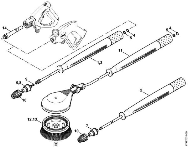 Elektro-Hochdruckreiniger (RE) RE 361 Rotordüse, rotierende Waschbürste (40.2009) der Marke Stihl