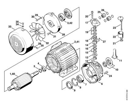 Elektro-Hochdruckreiniger (RE) RE 400 K Elektromotor RE 400 K, RE 401 K, Pumpengehäuse der Marke Stihl