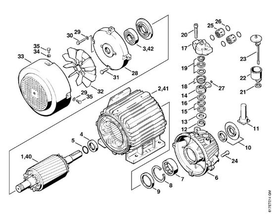 Elektro-Hochdruckreiniger (RE) RE 400 K Elektromotor RE 400 K, RE 401 K, Pumpengehäuse der Marke Stihl
