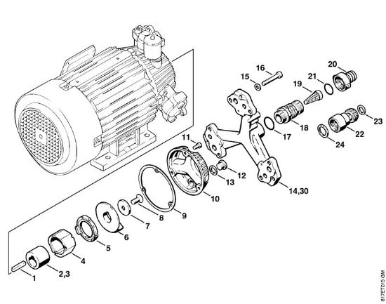 Elektro-Hochdruckreiniger (RE) RE 401 K Pumpengehäuse der Marke Stihl
