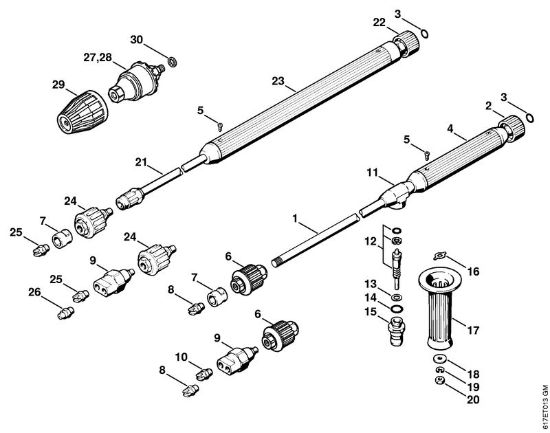Elektro-Hochdruckreiniger (RE) RE 401 K Strahlrohr der Marke Stihl