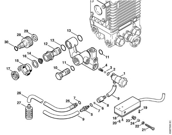 Elektro-Hochdruckreiniger (RE) RE 460 K Dosierventil, Schalter   X 42 343 563 (30.2000) der Marke Stihl