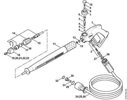 Elektro-Hochdruckreiniger (RE) RE 461 Pistole, Strahlrohr (40.2009) der Marke Stihl