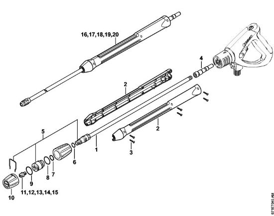 Elektro-Hochdruckreiniger (RE) RE 461 Strahlrohr der Marke Stihl