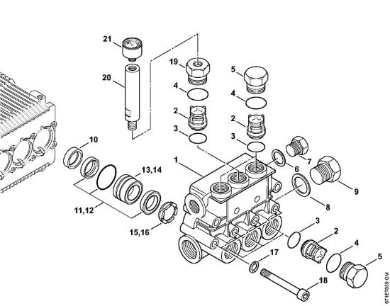 Elektro-Hochdruckreiniger (RE) RE 461 Ventilblock der Marke Stihl