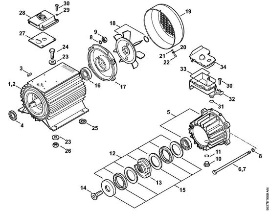 Elektro-Hochdruckreiniger (RE) RE 462 Elektromotor, Antriebsgehäuse der Marke Stihl