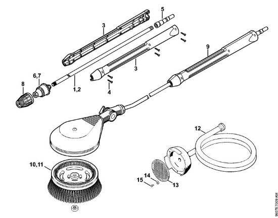 Elektro-Hochdruckreiniger (RE) RE 462 Rotordüse, rotierende Waschbürste, Saugschlauch der Marke Stihl