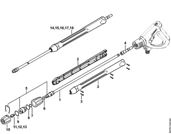 Elektro-Hochdruckreiniger (RE) RE 462 PLUS Strahlrohr der Marke Stihl