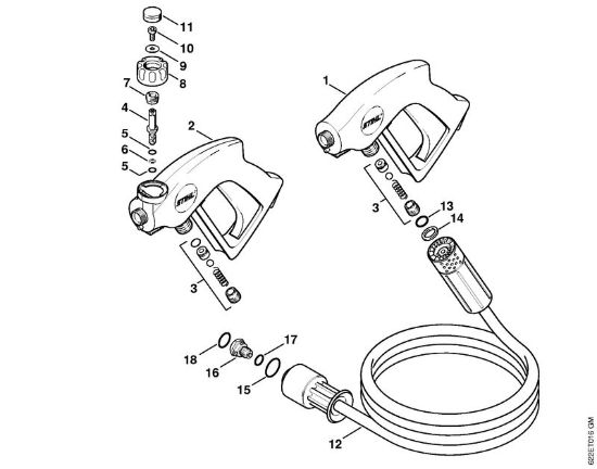 Elektro-Hochdruckreiniger (RE) RE 520 W Pistole, Hochdruckschlauch der Marke Stihl