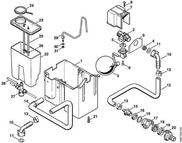 Elektro-Hochdruckreiniger (RE) RE 530 W Wasserkasten der Marke Stihl