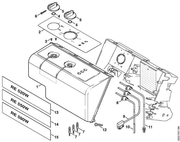 Elektro-Hochdruckreiniger (RE) RE 550 W Instrumententafel der Marke Stihl