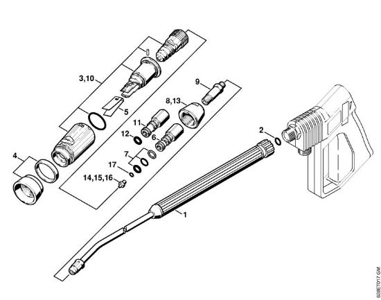 Elektro-Hochdruckreiniger (RE) RE 560 W Strahlrohr, Spritzkopf Vario SP 300 der Marke Stihl