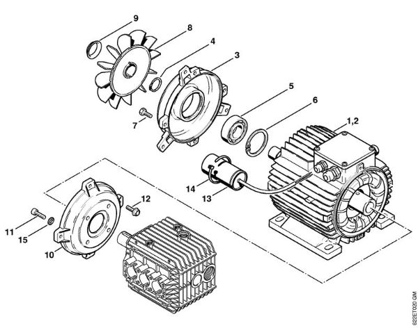 Elektro-Hochdruckreiniger (RE) RE 580 W Elektromotor der Marke Stihl
