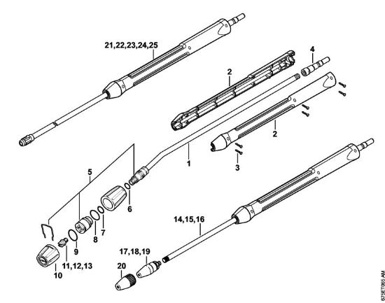 Elektro-Hochdruckreiniger (RE) RE 581 Strahlrohr, Rotordüse der Marke Stihl