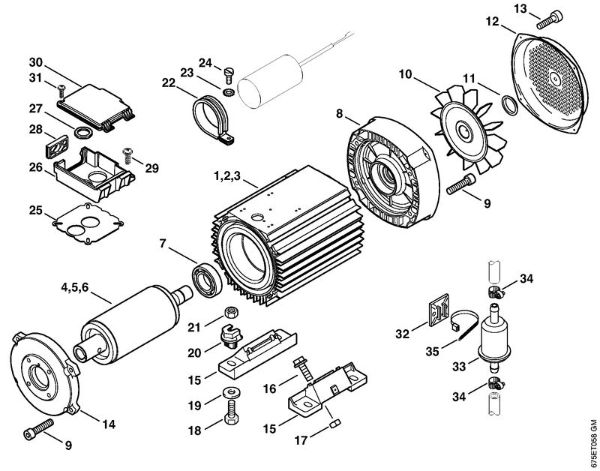 Elektro-Hochdruckreiniger (RE) RE 581 PLUS Elektromotor RE 551 PLUS, 581 der Marke Stihl