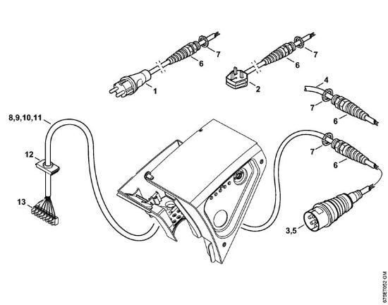 Elektro-Hochdruckreiniger (RE) RE 581 PLUS Schaltkasten, Anschlussleitung der Marke Stihl