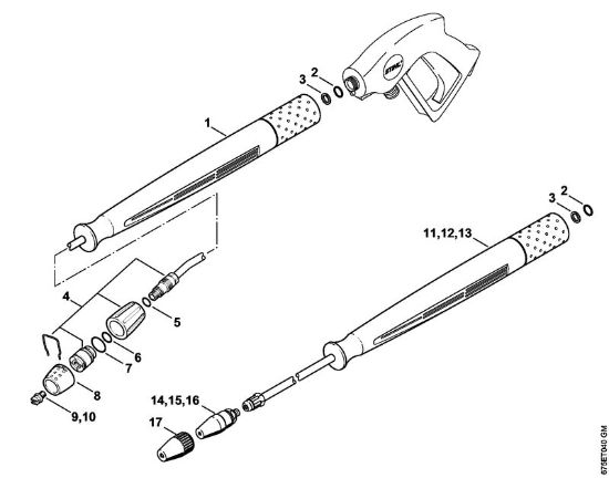 Elektro-Hochdruckreiniger (RE) RE 581 PLUS Strahlrohr, Rotordüse der Marke Stihl